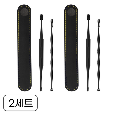 NEOMEN 말랑말랑 실리콘 귀이개, 2세트, 1개입, 고급블랙