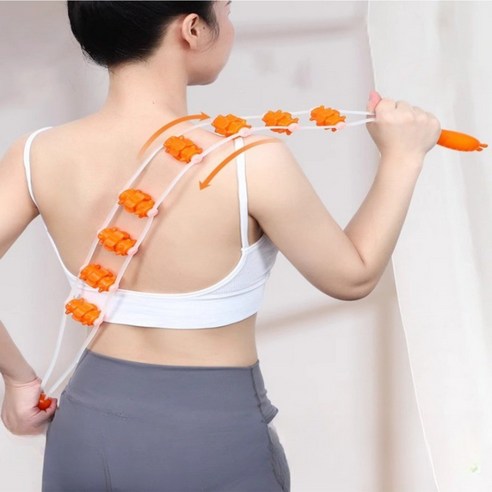 빌로아 등 괄사 스트랩 롤러 전신 마사지기, 1개, 오렌지