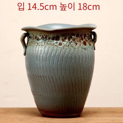 다육 화분 두꺼운 도자기 통기성 오래된 더미 도자기 냄비 홈 장식 절묘한 녹색 식물 큰 마법사 세라믹 꽃 장치, 작은 꽃 입 난초 거품-큰