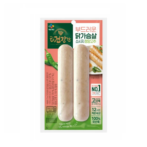 CJ 더건강한 닭가슴살 소시지 청양고추, 120g, 3개