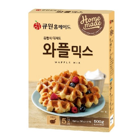 큐원 와플믹스, 500g, 12개