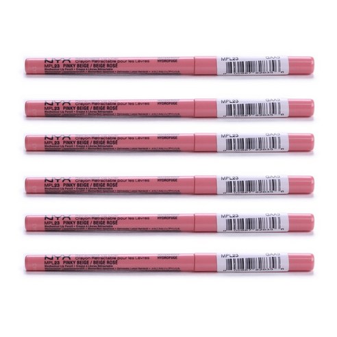 엔와이엑스 리트렉터블 립 라이너 0.28g, Pinky Beige, 6개