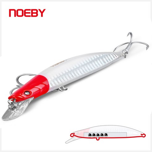 NOEBY Long Casting Sinking Minnow Fishing Lure 135mm 30g Artificial Hard Bait NBL9050, 004
