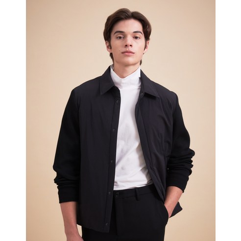 헤지스니트패딩 추천상품 23FW [COMMUTER] 블랙 니트소매 하이브리드 경량다운 패딩 점퍼 HZJU3D892BK 소개