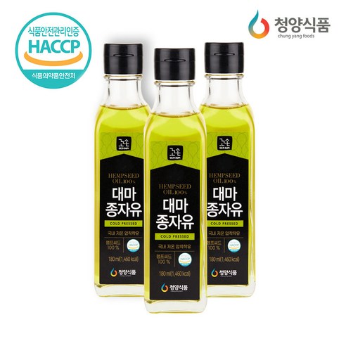 꼬손 대마종자유 캐나다산 100% 햄프씨드 HACCP 획득 대마종자오일 180ml, 3개