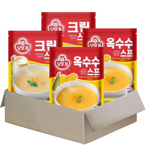 오뚜기 크림 스프 80g x 2팩 + 옥수수 스프 80g x 2팩 세트 1개 옥수수죽 오뚜기 크림 스프 80g x 2팩 + 옥수수 스프 80g x 2팩 세트 1개 옥수수죽