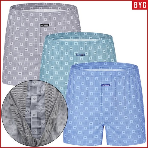 BYC 순면 망주머니 남자 트렁크 팬티 3매입 1005