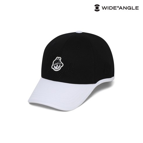 [와이드앵글 공식] 여성 WG 캐주얼 배색 6쪽캡 WWP23C04Z1, Black, 1개