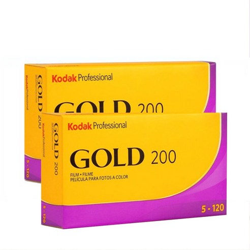 Kodak 코닥골드 200/120 1팩 5롤 프로페스널 120중형필름 24년9월, 1개, 코닥필름 골드 200 120 중형 2팩(10롤)