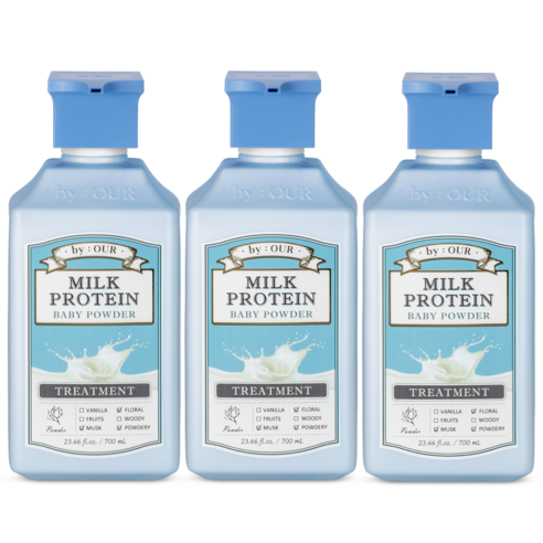 바이아우어 밀크프로틴 트리트먼트 베이비파우더향 700ml, 3개