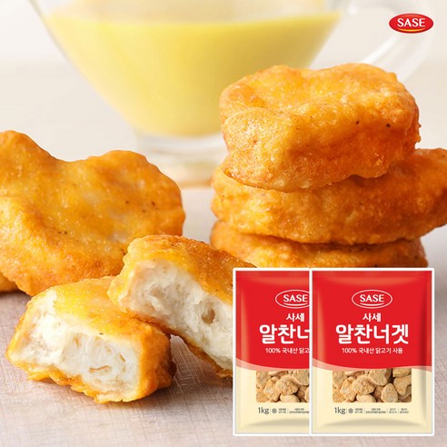 [씨기프트]사세 치킨너겟 1kg+1kg 총 2kg 치킨 너겟 순살 간식 안주, 치킨너겟 1+1(2개), 1kg, 2개