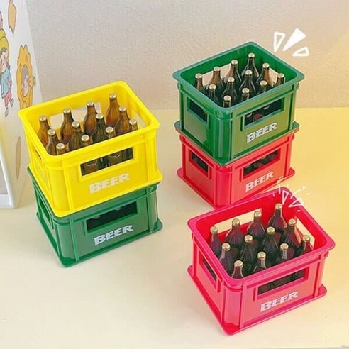 브리스크스타일 맥주 박스 모형 병따게 오프너, 레드, 1개