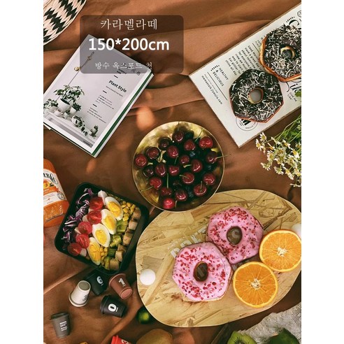 DFMWI.피크닉 매트.Picnic mat.--피크닉 매트 피크닉 패드 습기 방지 패드에 두꺼운 아웃도어 매트 인스풍 비치 패드 방수 캠핑 휴대용, 카라멜라떼150*200Cm