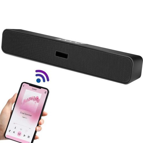 WFZG 블루투스 사운드바 TV PC 컴퓨터 스피커 스피커 컴퓨터 사운드바 USB 무선 게이밍 스피커 야외 X6E91 12W 블랙 Bluetooth speakers black, X6E91-6D