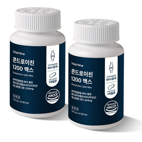 콘드로이친 1200 맥스 식약청 HACCP 인증, 2개, 120정