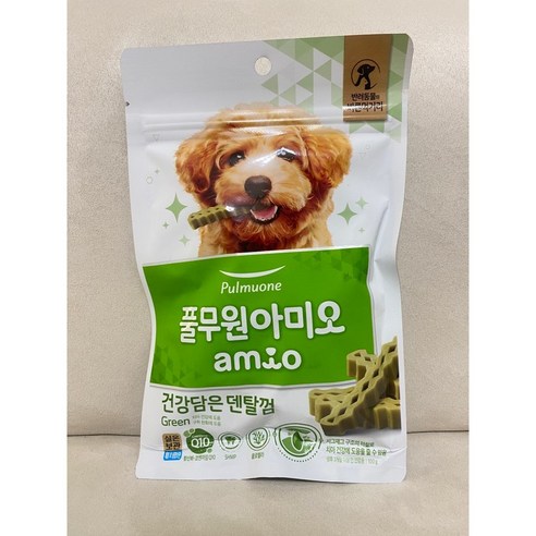 풀무원아미오 강아지 건강담은 간식 덴탈껌 그린, 100g, 1개