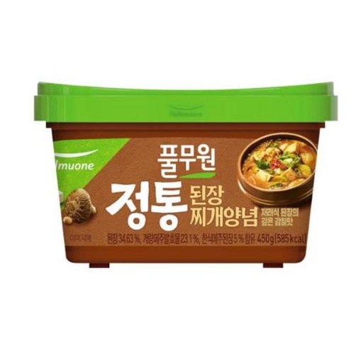 [만능]정통 된장찌개양념 (450g) 풀무원 엄마 맛집 믿고먹는 우리집 건강한식재료 1세트, 36세트, 450g