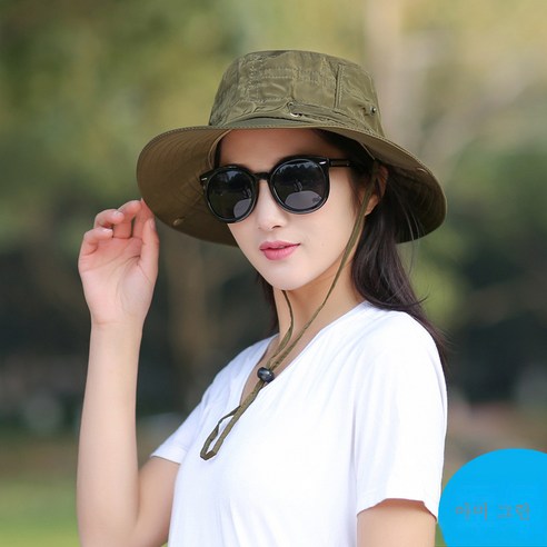 DFMEI 자외선 차단 아웃도어 모자 선캡 여 여름 썬캡 여름 폴딩 벙거지 등산 모자입니다, DFMEI 군록색입니다
