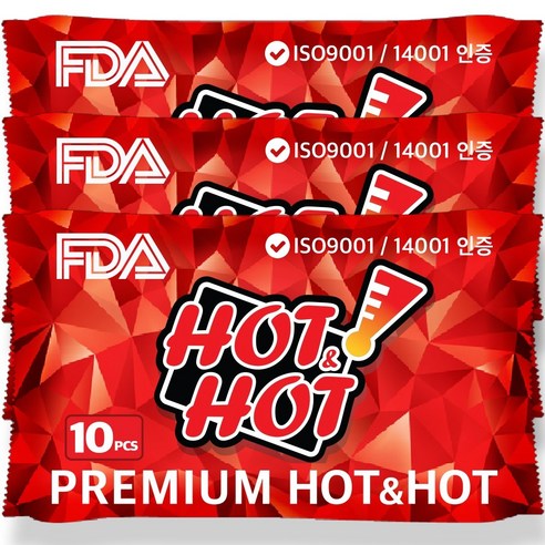 핫앤핫 프리미엄 핫팩(RED) 국내 직접생산 최신제조FDA ISO14001(환경)포켓용, 프리미엄 핫팩(RED) 30매