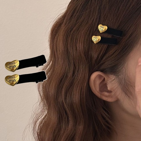 작지만 강렬한 존재감, 미다미 케토 미니 블랙 포인트 집게핀 2P 세트 탐험기 미우미우핀