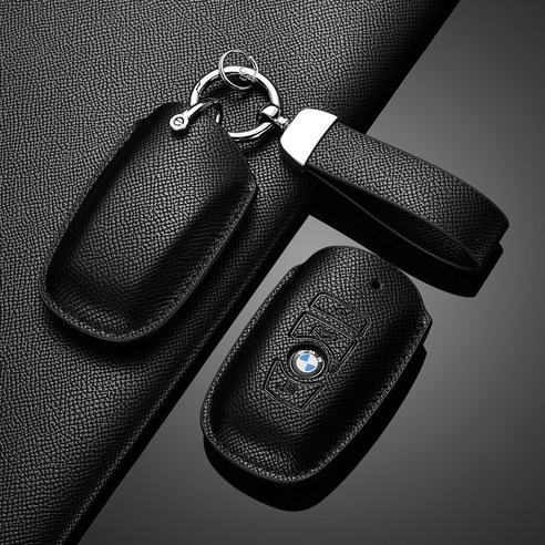 BMW 호환 가죽 키케이스 자동차 키링 키홀더, BMW-A타입, 블랙