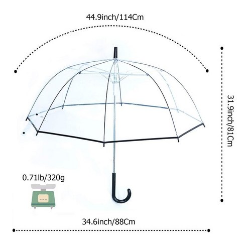 Cali-Factory 투명 컬러 우산: 가시성, 편리성, 내구성