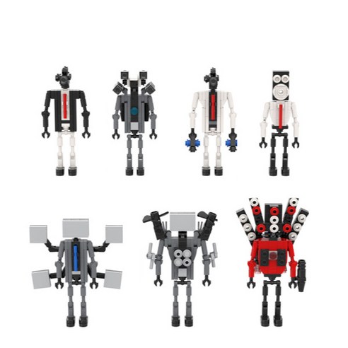 스키비디토일렛 호환블럭 변기맨 카메라맨 타이탄, MOC1330 미니 모니터맨 6종세트