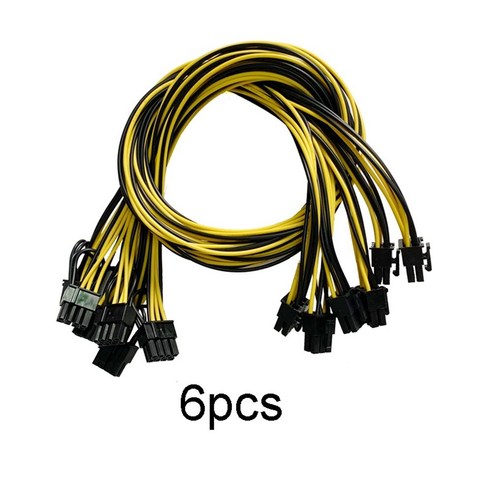Lopbinte 6Pcs PCIe 6Pin ~ 8Pin(6+2) Male to PCI-E 전원 케이블 GPU 공급 장치용 브레이크아웃 보드 어댑터