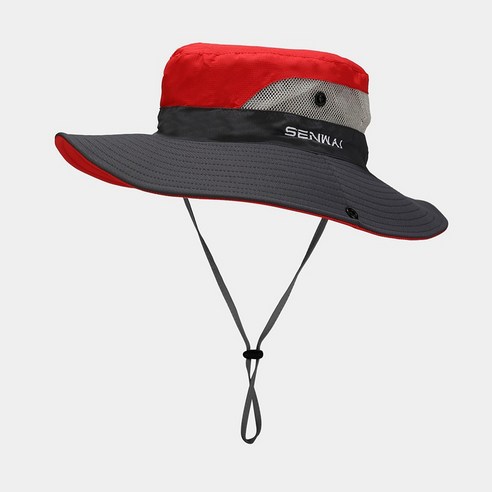 DFMEI 여성 포니테일 썬캡 자외선 차단 접이식 비치모자 야외 등산 낚시 모자입니다., DFMEI 붉은색