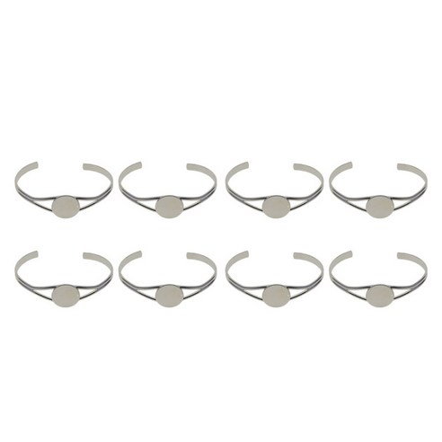8pcs 빈 20mm 라운드 베젤 조정 가능한 팔목 팔찌 팔찌 DIY 쥬얼리