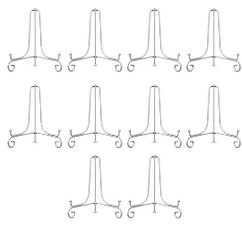 진열대 아이언 디스플레이 스탠드 이젤 플레이트 금속 블랙 골드 실버 사진 홀더 액자 태블릿 10 팩, 8.8in - 10 Pcs gold