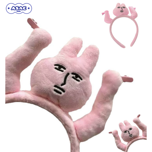 토끼 귀여운 머리카락 잡는 머리띠 아삭스퀘어