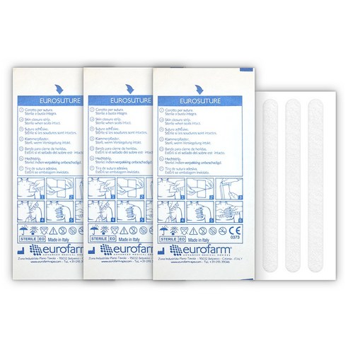 유로팜 유로슈처(eurosuture) 의료용봉합유지기(717430) 6x75mm 3스트립 x 3매, 3개