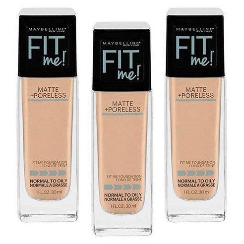 메이블린 핏 미! 매트+ 포어리스 파운데이션 30ml, Cramy Beige, 3개