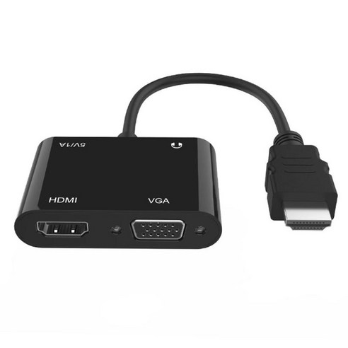 HDMI To HDMI VGA 오디오 어댑터 멀티 포트 어댑터 (Macbook 장치 용), 150x80x23mm, 블랙, 플라스틱