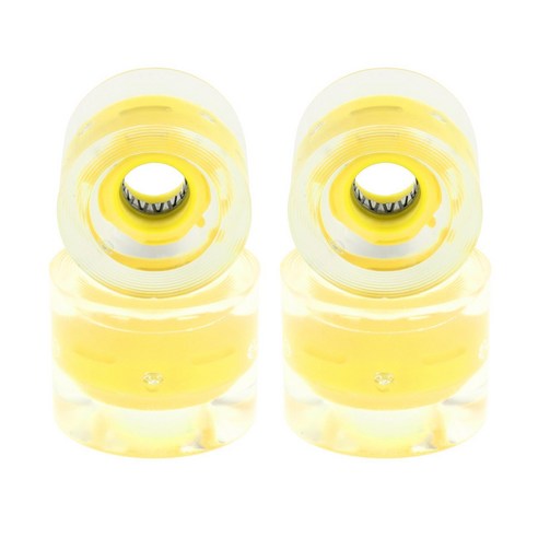 WJSHOP 4x 스케이트 보드 휠 60mm 롱 보드 휠 크루저 휠, 노랑
