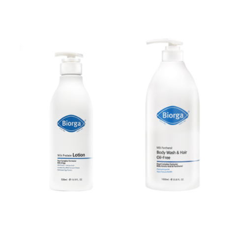 바이오가 밀크판테놀 바디워시&헤어 오일프리 1L / 밀크 프로틴로션 500ml, 판테놀바디워시&헤어오일프리 1L/프로틴로션 500ml, 1개