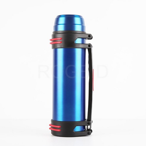 ROGBID 대용량 스포츠 주전자 스테인레스 스틸 자동차 보온병 컵, 1200ml, 파란색
