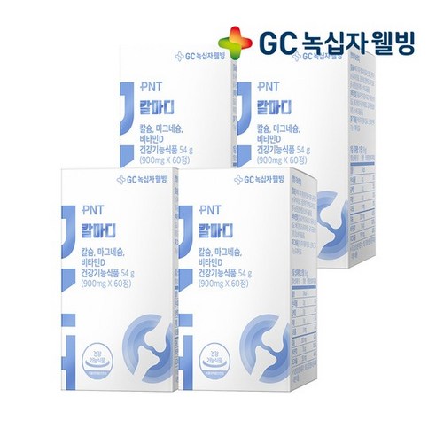피엔티 GC녹십자웰빙 칼슘 마그네슘 비타민D, 60정, 4개