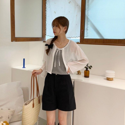 [#made]썸머 시스루 리본 가디건
