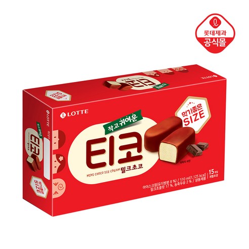 롯데제과 티코 밀크 초코 아이스크림, 510ml, 1개