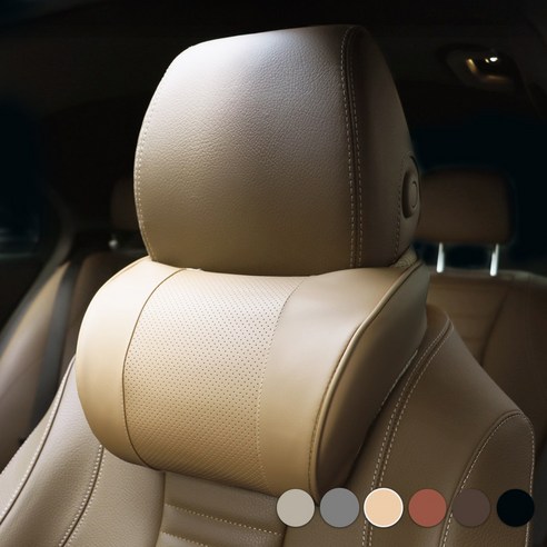 엔칸타 세이프레더넥 가죽 메모리폼 차량용 목쿠션, 1개, 새들브라운