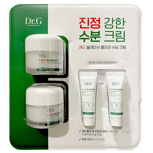 Dr.G 레드블레미쉬 클리어 수딩크림 50ml x2 +10ml 수분 피부 관리 향좋은 선물 a+ 392241