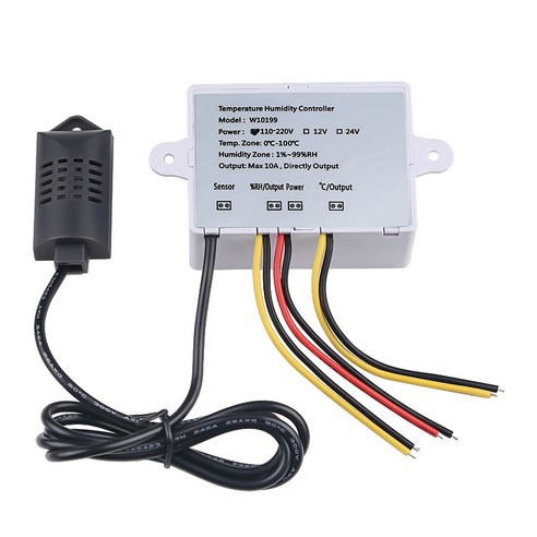 Sunlink XK-W1099 듀얼 디지털 온도 조절기 가습기 습도 컨트롤러 조절 온도계 습도계, 1개, 24V