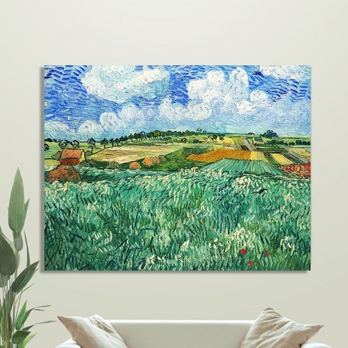 픽콘 갤러리랩 대형 명화 캔버스액자 65X50cm, 오베르 근교의 평원