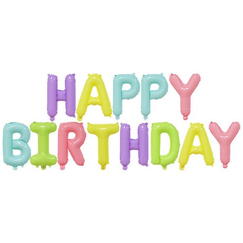 생일글자풍선 16인치 해피벌스데이, 파스텔