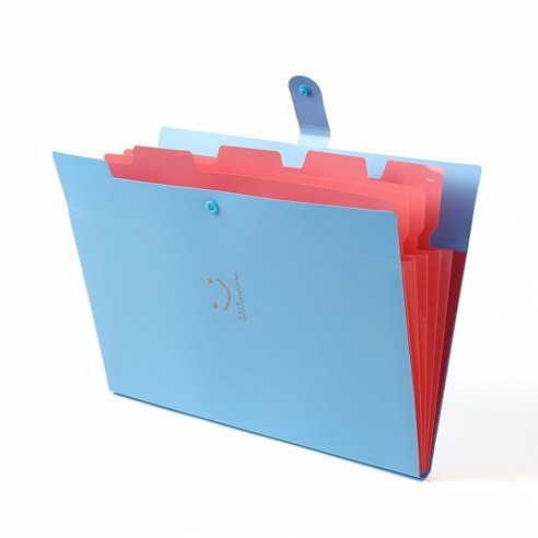 스마일리 아코디언파일 A4 5칸, 블루, 3개