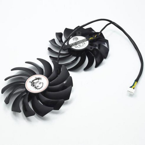 그래픽카드쿨러 지지대 2Pcs 95mm PLD10010S12HH 비디오 카드 팬 MSI RX470 480 570 580 GTX1080Ti 1080 1070 1060 게임용 그래픽, 1.95mm PLD10010S12HH - 없음 RGB