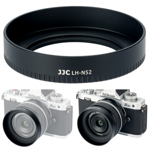 JJC ﻿니콘 NIKKOR Z 28mm F2 40mm F2 렌즈 원형 후드, LH-N52  블랙, 1개