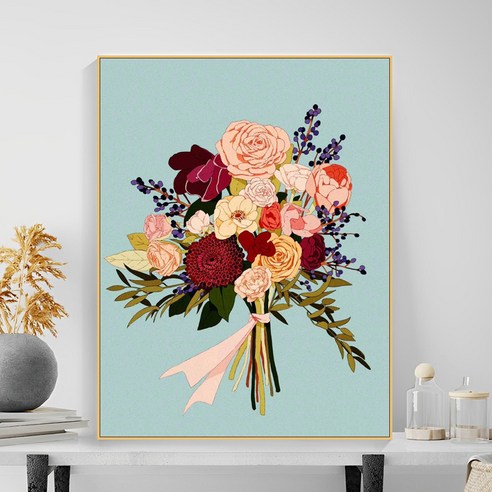 다솜이네 DIY 명화그리기 "꽃" 유화 세트 30 x 40cm, 꽃5, 1개